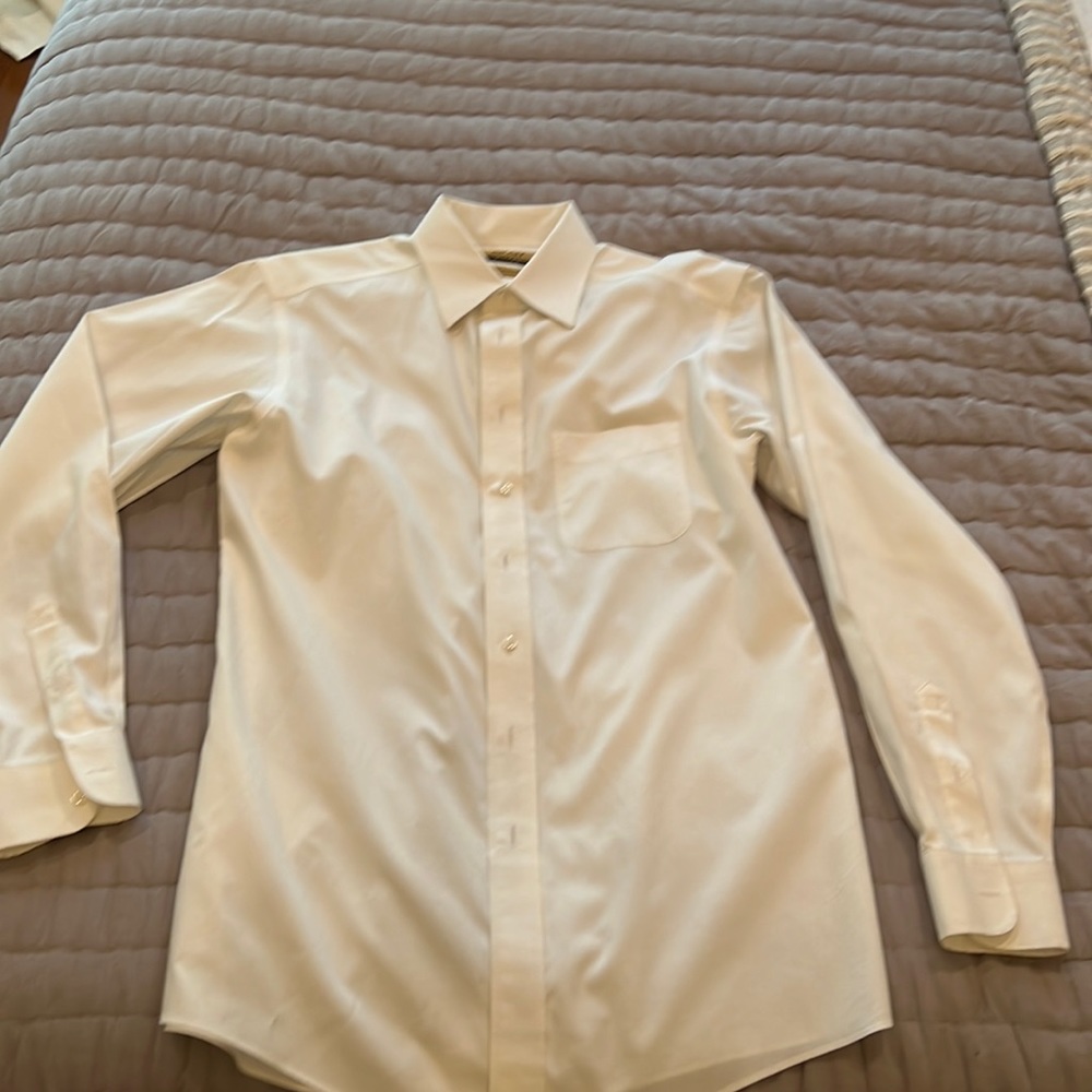 Mens iron free white button down